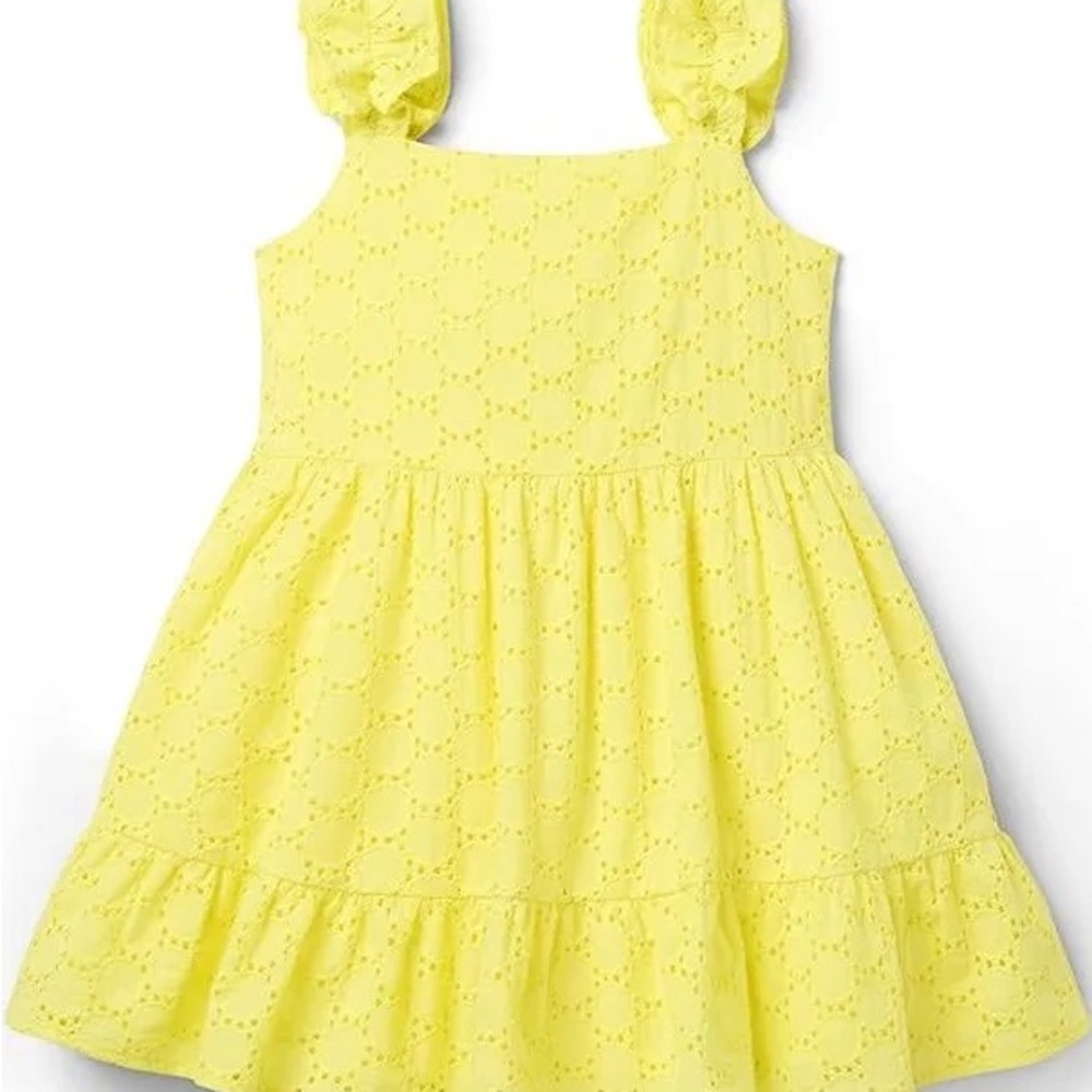 Janie and Jack Yellow Eyelet Kids Dress 3T